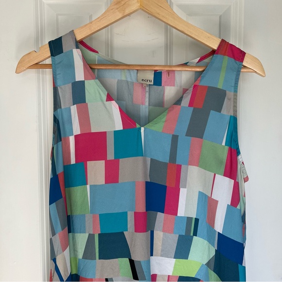ECRU STYLE Multi-colored Silk Tank (M) - Picture 4 of 9
